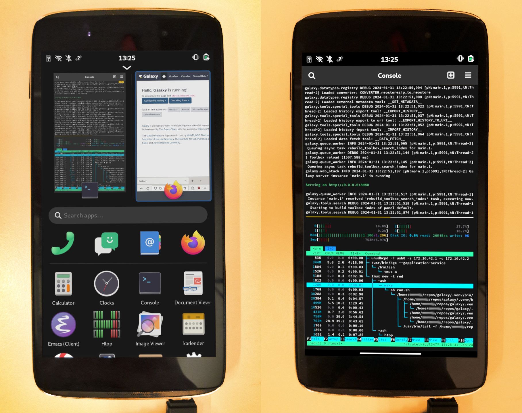 Galaxy running on an Alcatel Idol 347.