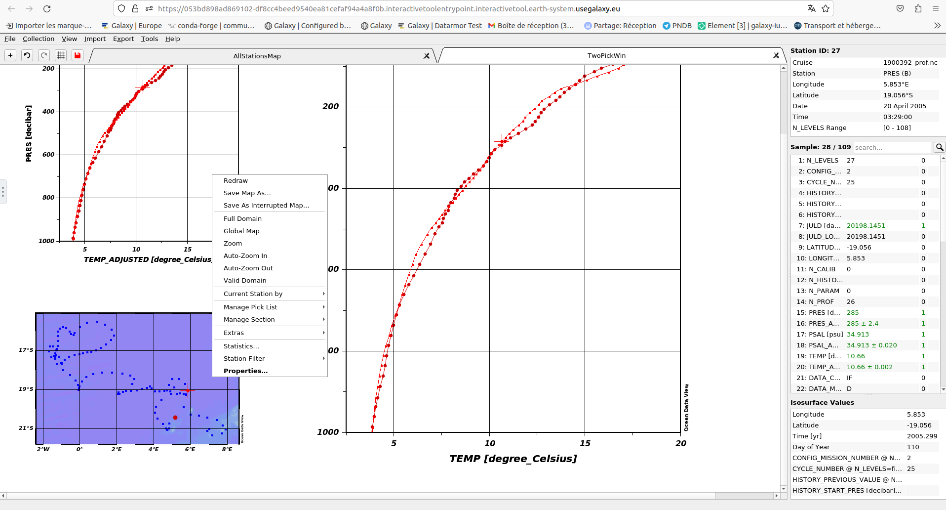 Image on how to select the option Station Filter. 