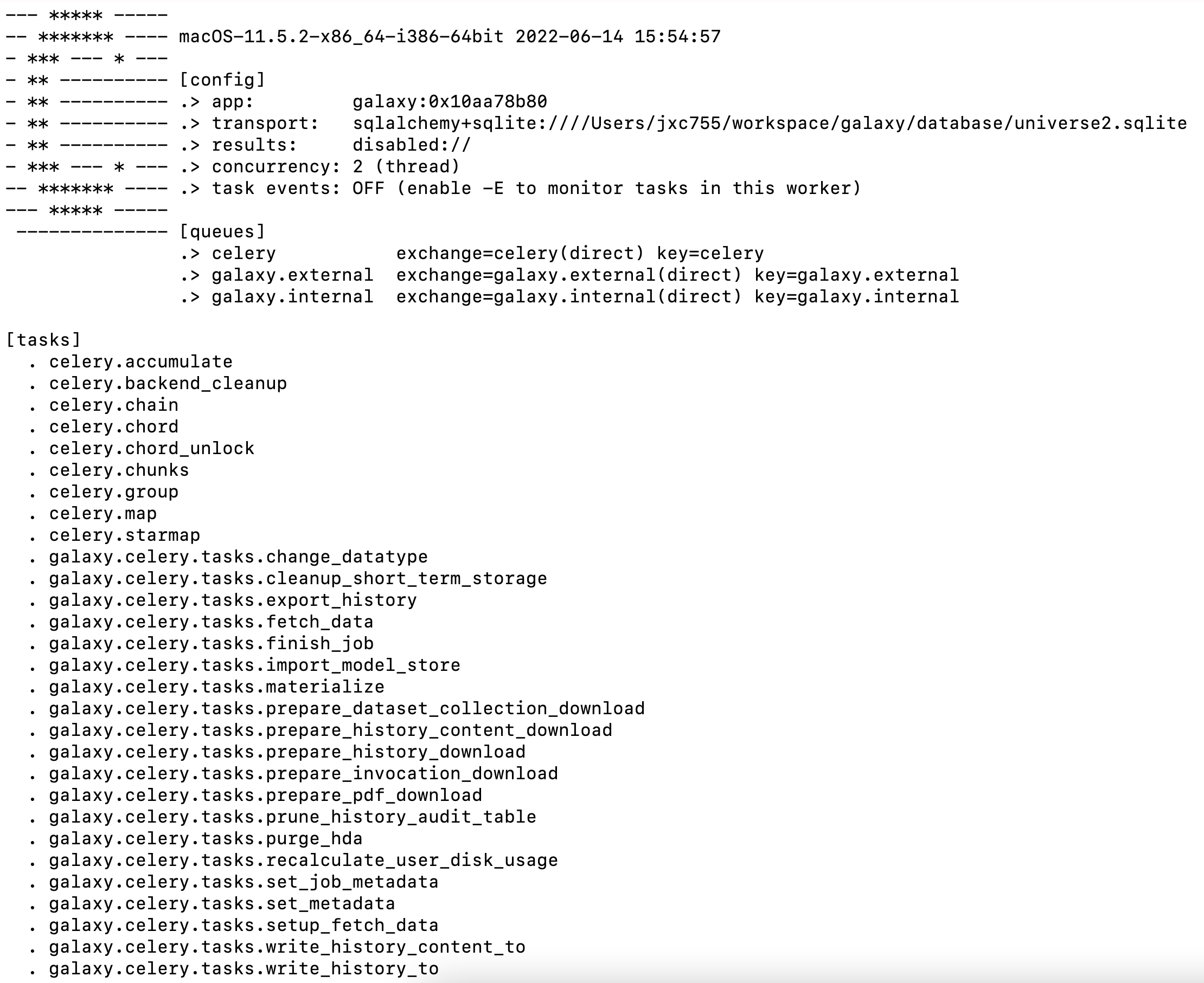 Celery tasks being registered at startup