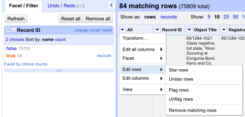 Remove matching rows Record ID.