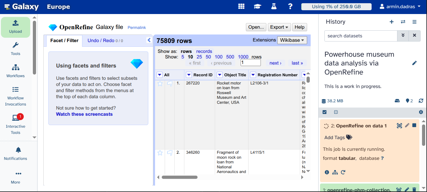 Open OpenRefine GUI.