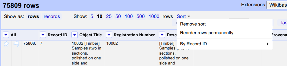 Sort Record ID reorder permanently.