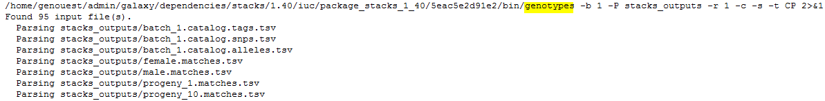 De novo map: genotypes log. 