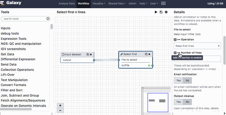 Animation of simple integer workflow parameter.
