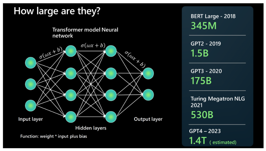 Rise of language models and their sizes